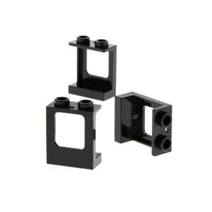 Lego Window Frame (Lot Of 15) 1x2x2 Black without Glass Plane 4539128 60032
